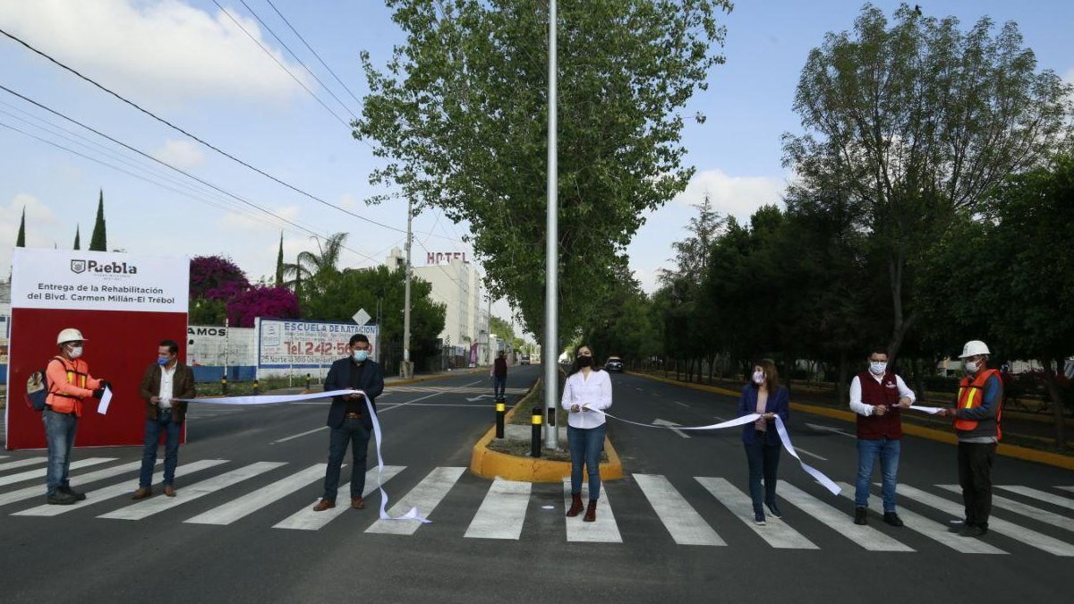 Gobierno de la Ciudad de Puebla rehabilita Avenida Carmen Millán, en San Felipe Hueyotlipan