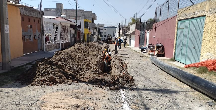 Agua de Puebla inició la Sustitución de la Línea de Distribución de agua en la colonia Guadalupe Hidalgo