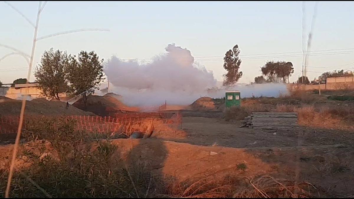 Controlan fuga de toma clandestina de gas en Texmelucan Controlan fuga de toma clandestina de gas en Texmelucan