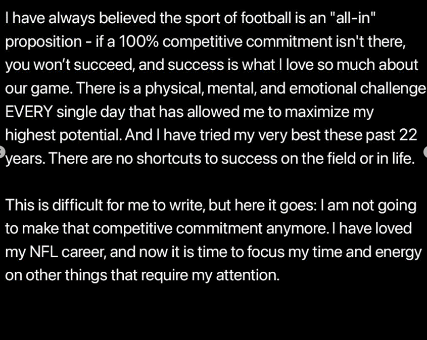 El mensaje del adiós de Tom Brady de la NFL.