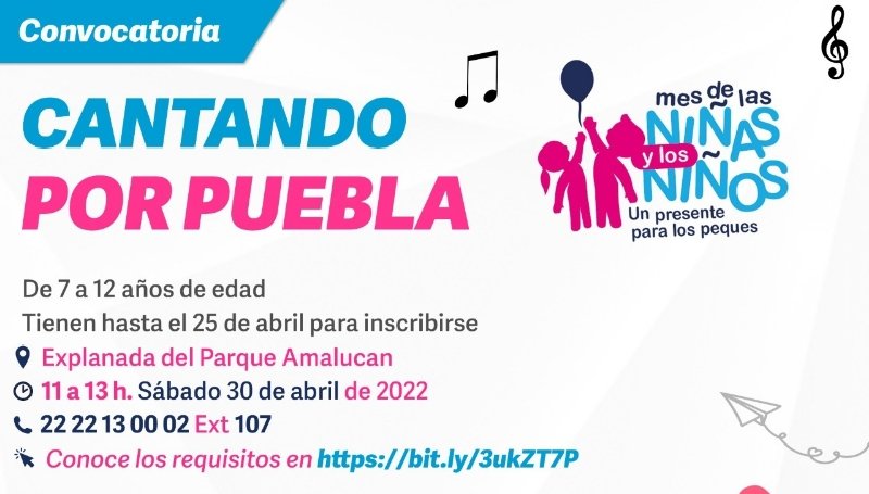 Abiertas las inscripciones para el Concurso «Cantando por Puebla: ayuntamiento Abiertas las inscripciones para el Concurso «Cantando por Puebla: ayuntamiento