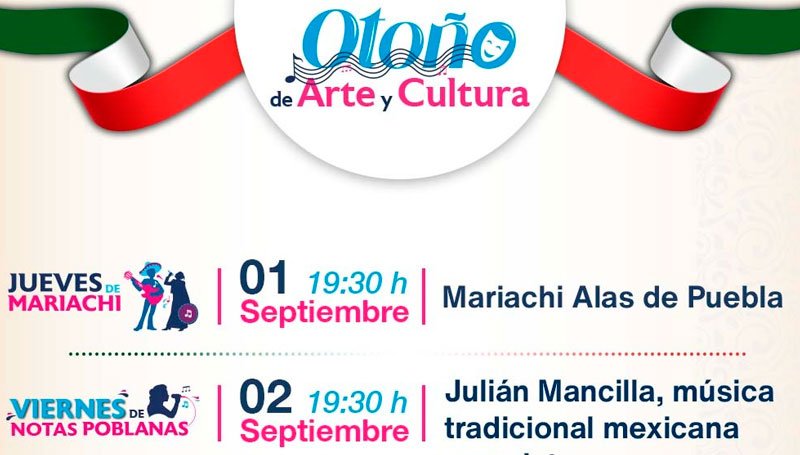 Puebla capital celebra el mes patrio con más de 80 actividades culturales