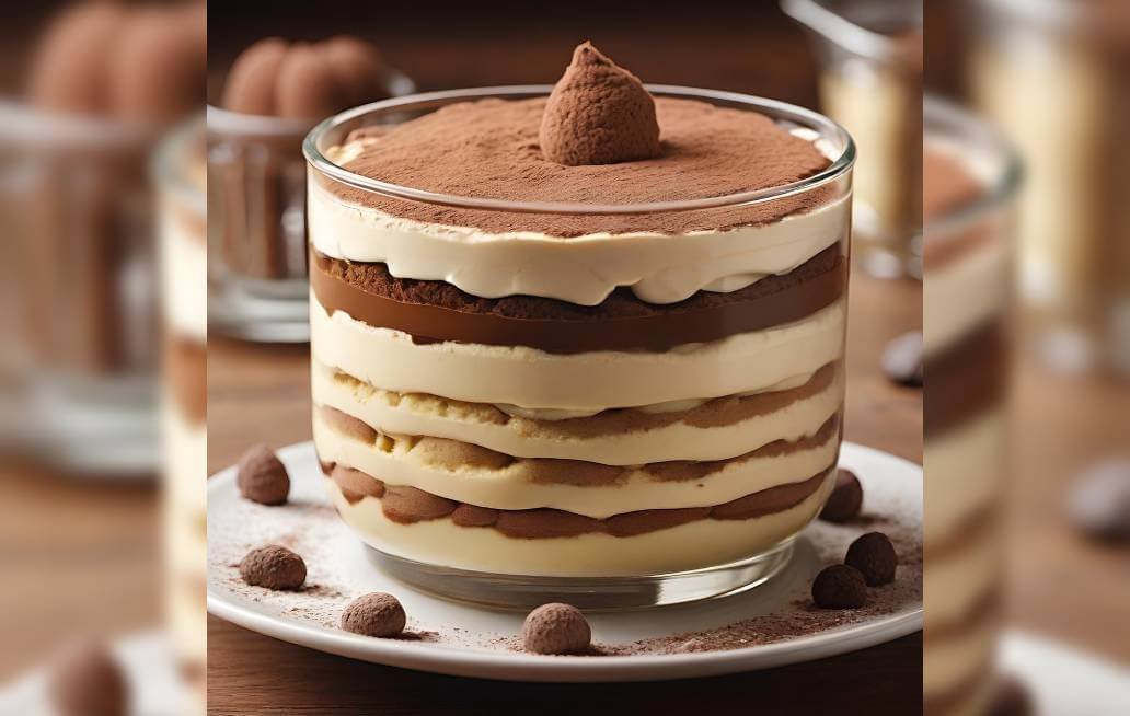 Tiramisu en copas, un rico postre italiano Tiramisu en copas, un rico postre italiano
