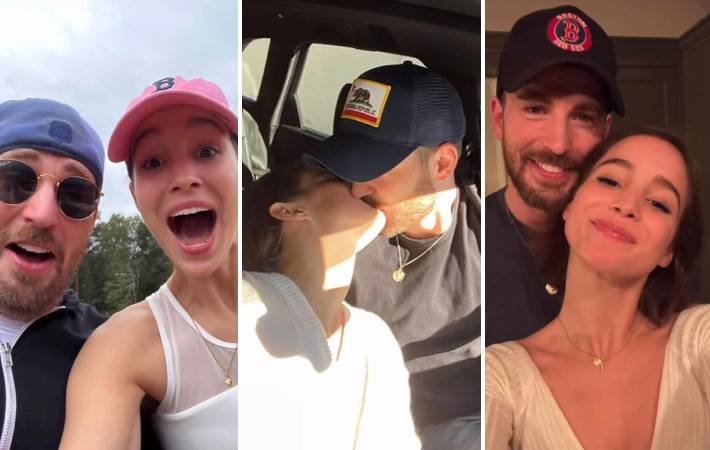 Chris Evans derrocha amor por su novia Alba Baptista