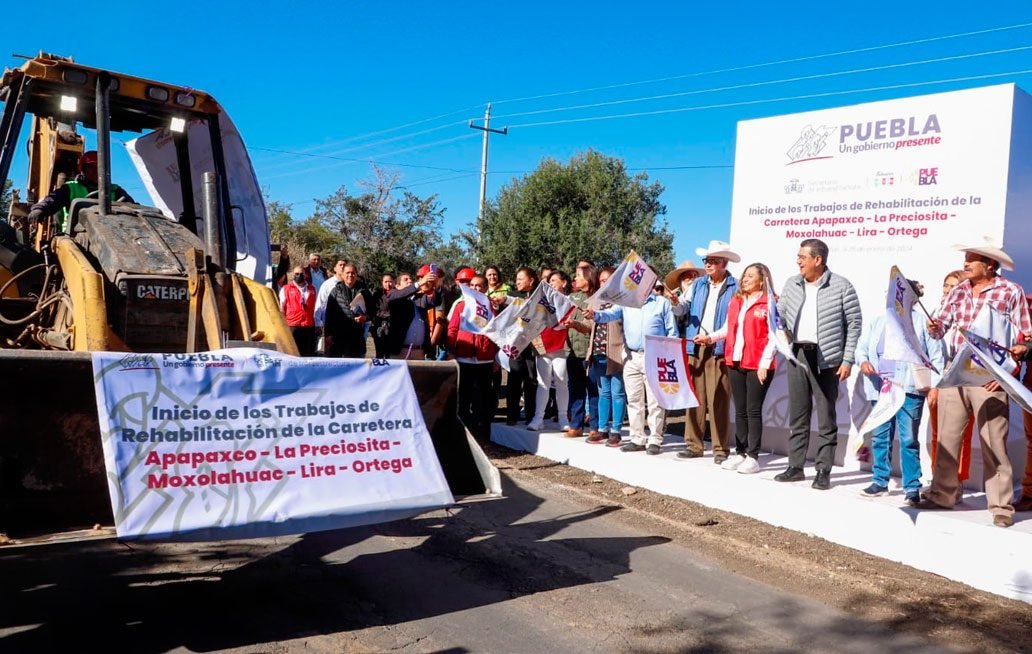 Inicia gobernador de Puebla los trabajos de rehabilitación de la carretera Tlahuapan- Tlalancaleca