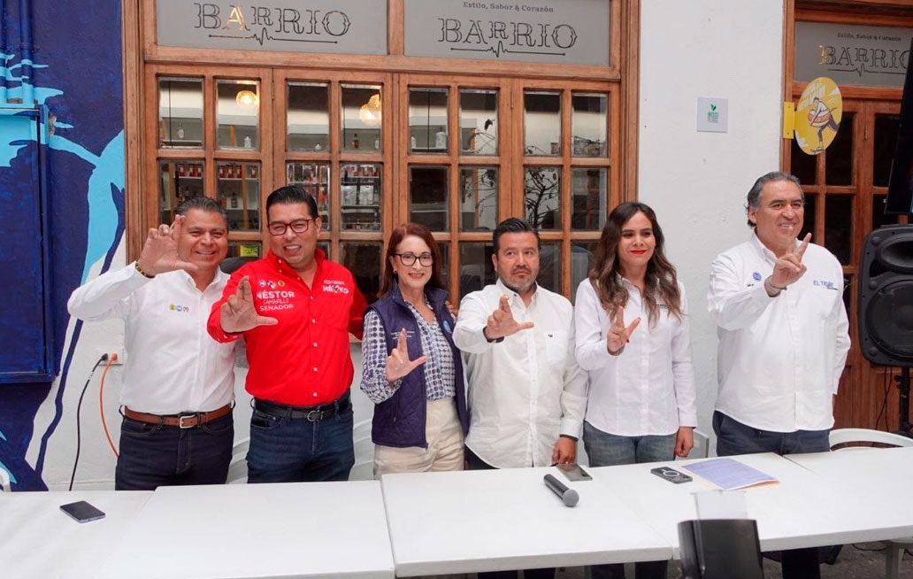 Candidatos y dirigentes de la alianza Mejor Rumbo para Puebla exigen seguridad ante proceso electoral