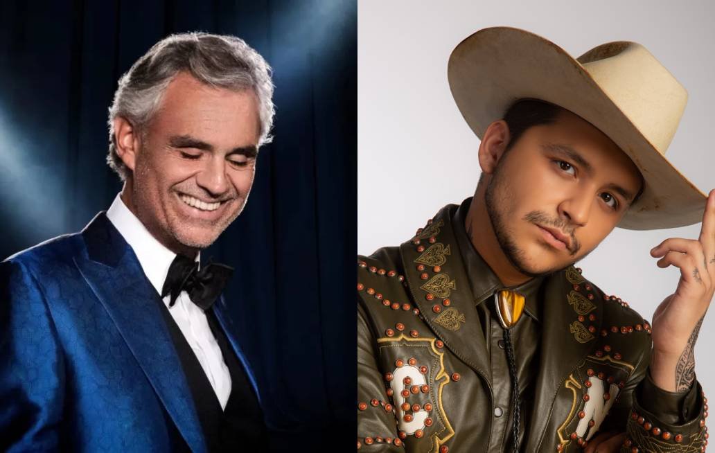 Christian Nodal en el concierto de aniversario de Andrea Bocelli