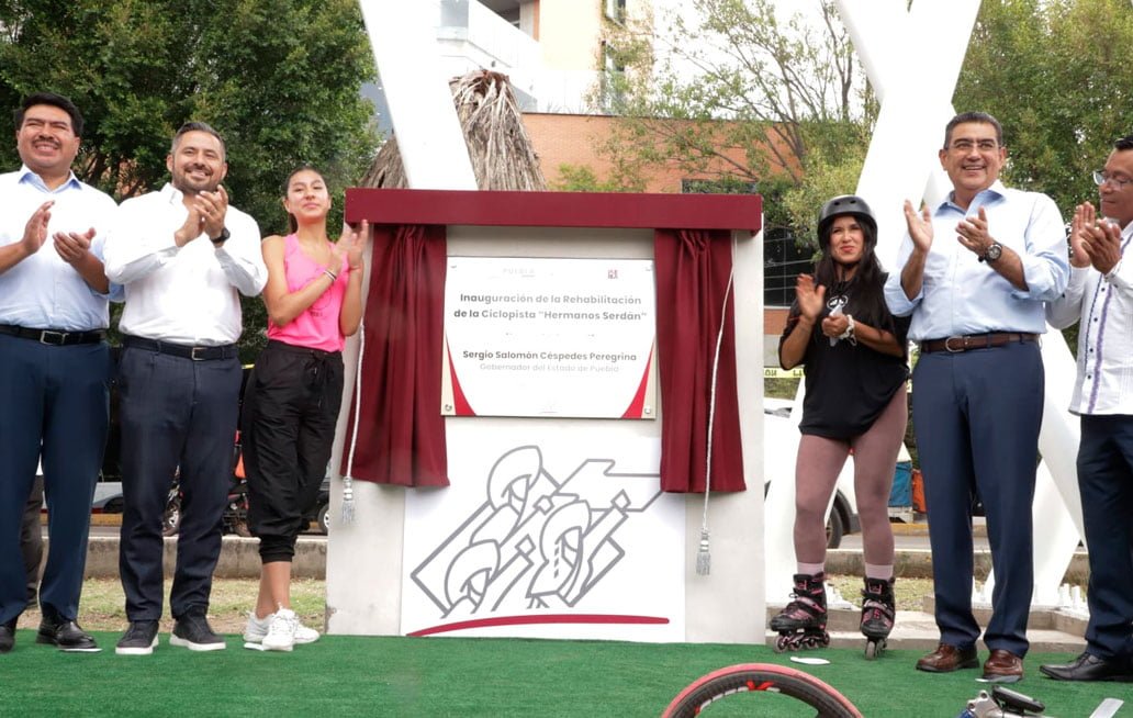 Inauguran en Puebla la rehabilitación de la ciclopista “Hermanos Serdán”