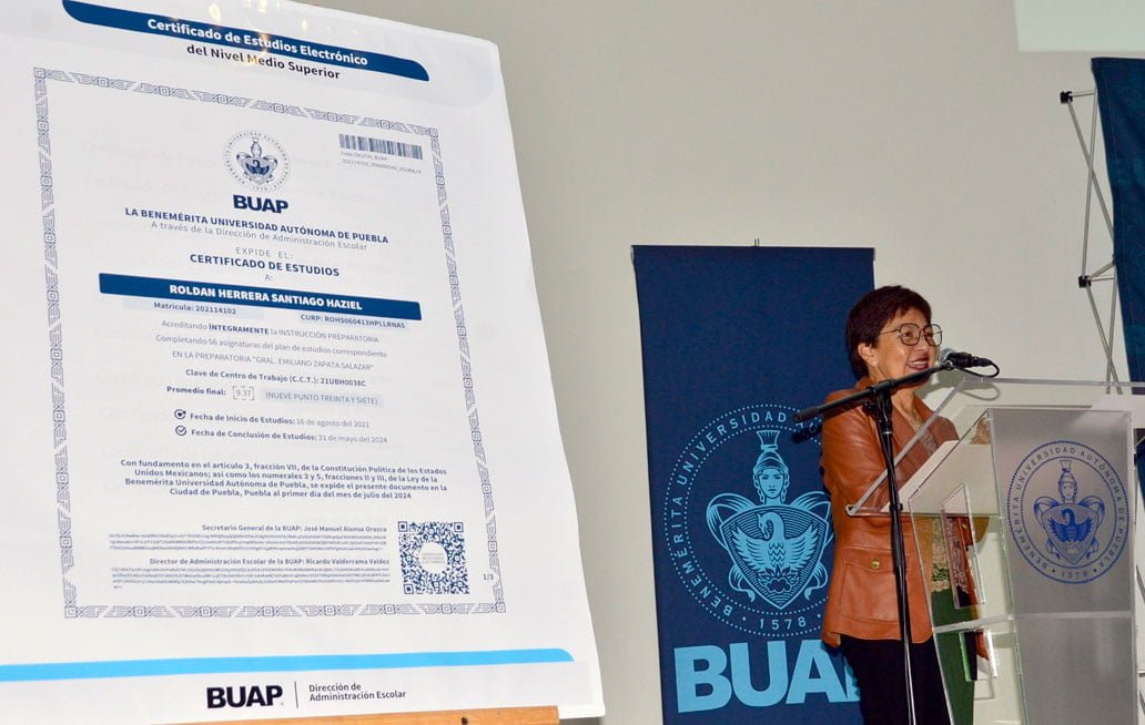 Presenta BUAP certificado de estudios electrónico del nivel medio superior