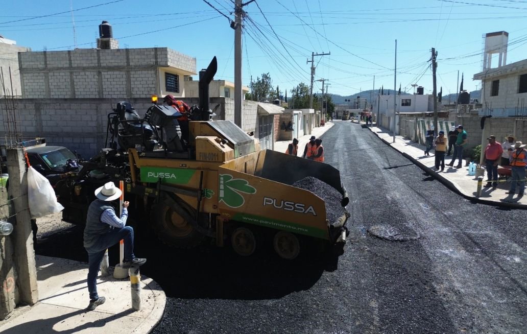 Registra un avance de más de 75% la pavimentación de vialidad en Bosques Amalucan