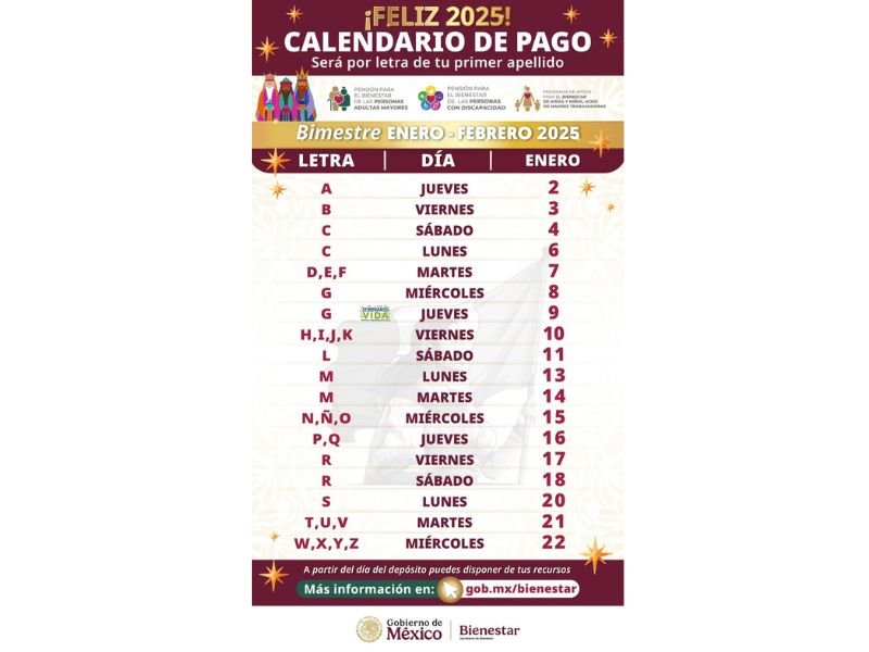 calendario de pago