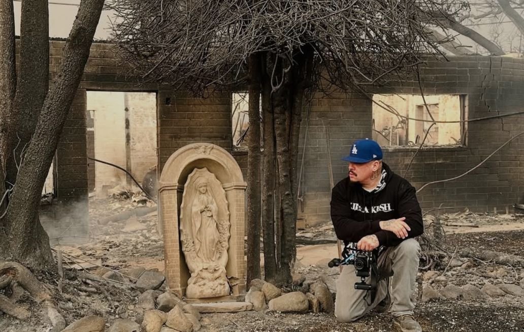 Estatua de la Virgen de Guadalupe intacta tras incendios en E.U