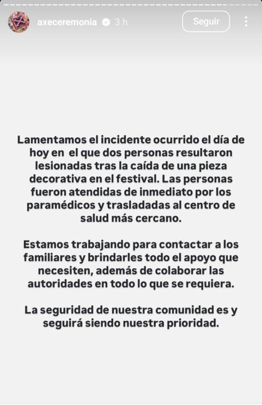 AXE Ceremonia 2025 se suspende
