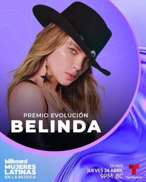 Belinda recibirá el Premio Evolución de Billboard 