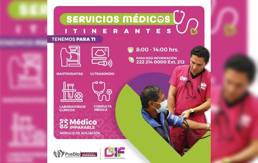 Llegan los Servicios Médicos Itinerantes a nuevos puntos de la capital de Puebla