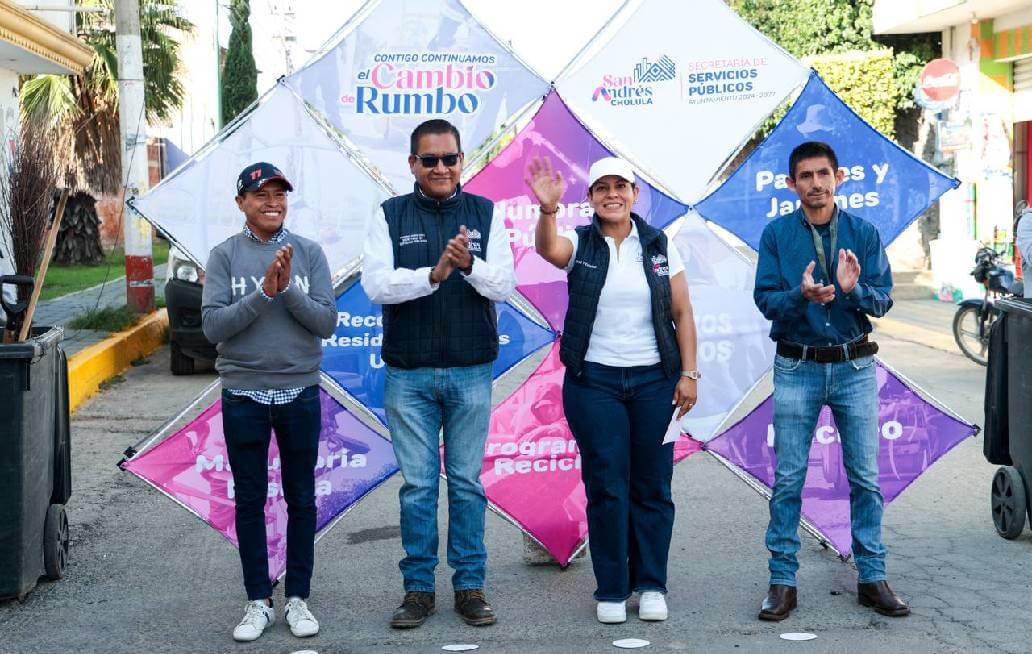 Refuerza presidenta municipal de San Andrés Cholula mantenimiento urbano en San Francisco Acatepec