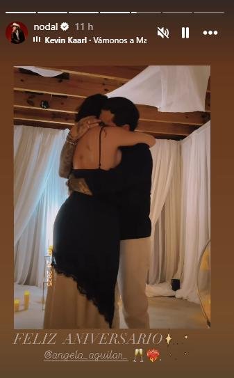 Christian Nodal y Ángela Aguilar celebran un año de casados