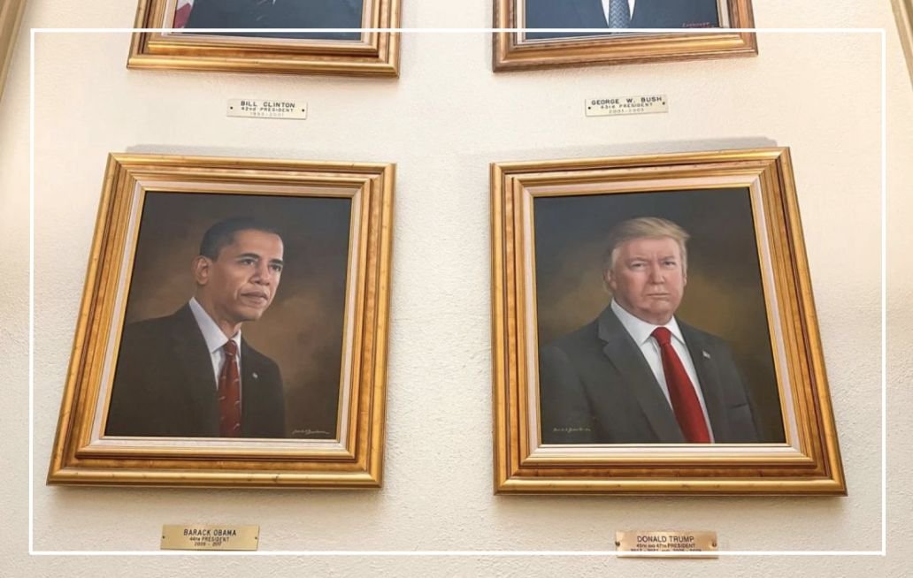 Trump mueve retratos de Obama y Bush en la Casa Blanca