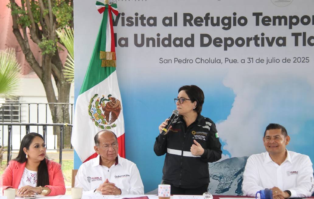 Revisan Ruta de Evacuación 2 del Popocatépetl y refugio temporal de San Pedro Cholula Revisan Ruta de Evacuación 2 del Popocatépetl y refugio temporal de San Pedro Cholula