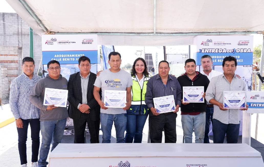 Avanza presidenta municipal de San Andrés Cholula en la modernización de vialidades, ahora en San Bernardino Tlaxcalancingo