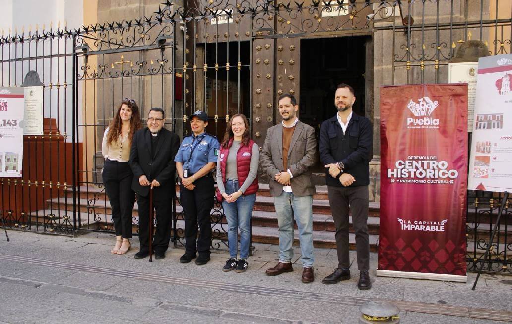 Gobierno de la Ciudad de Puebla brinda mantenimiento integral a templos e inmuebles del Centro Histórico