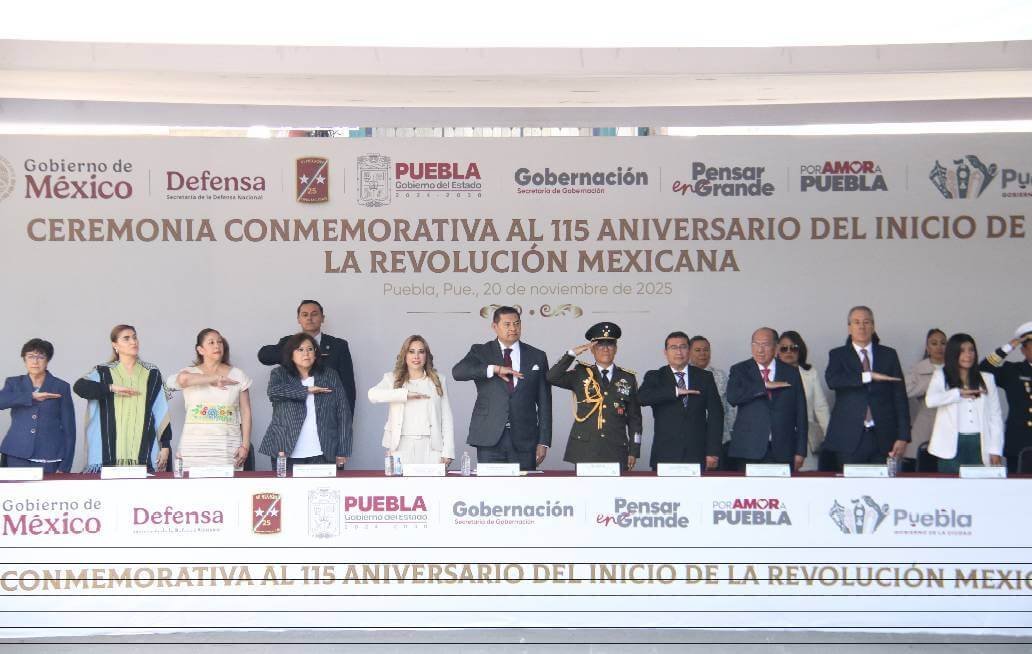 Realizan en Puebla la Ceremonia Conmemorativa al 115 Aniversario del Inicio de la Revolución Mexicana