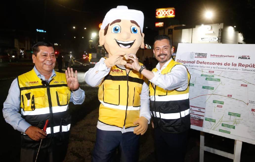 Avanza programa de trenes de pavimentación en Puebla