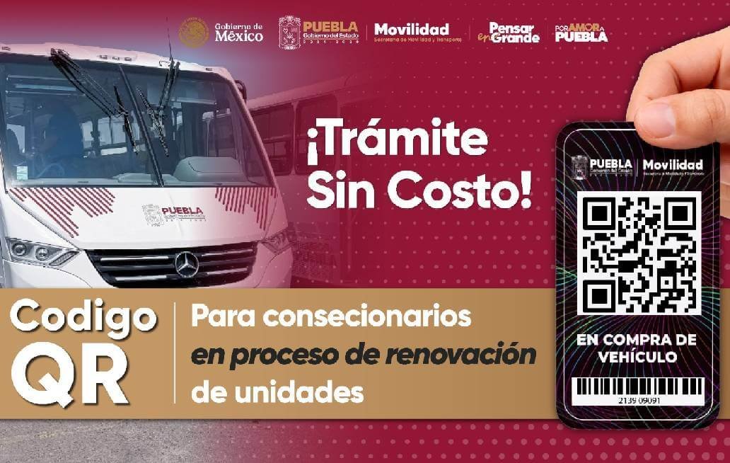 Gobierno de Puebla asegura transición ordenada con código QR en transporte público Gobierno de Puebla asegura transición ordenada con código QR