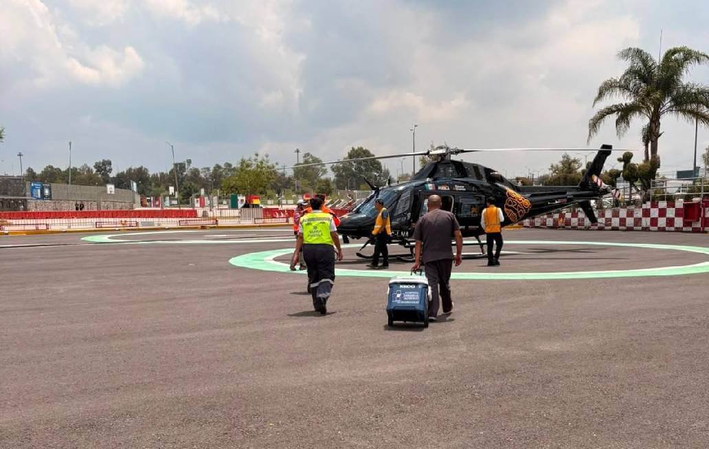 Realizan el traslado aéreo de órgano de Puebla a la Ciudad