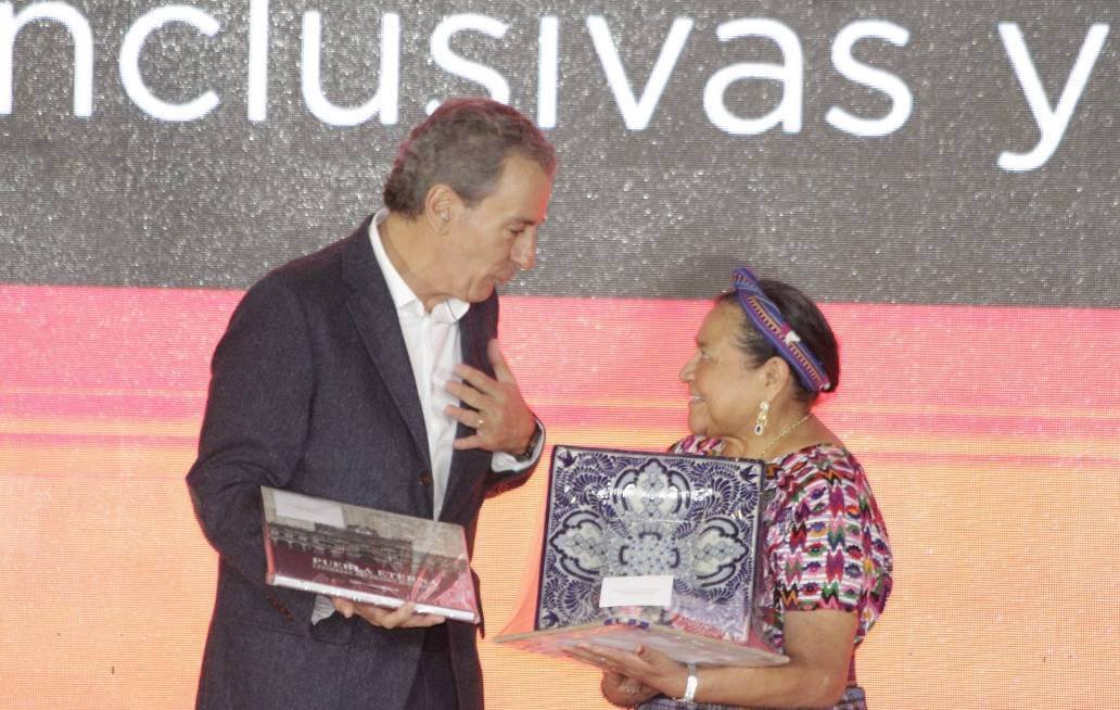 Rigoberta Menchú, desde Puebla Capital, expresa la importancia