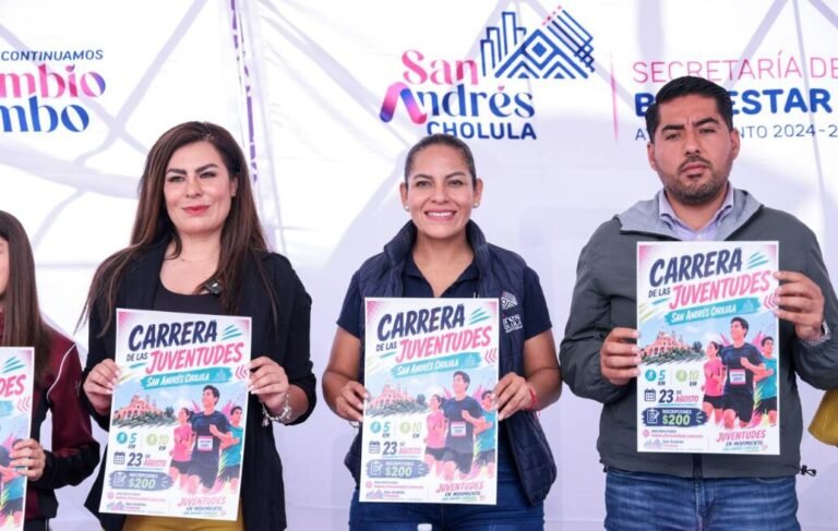 Presenta la presidenta de San Andrés Cholula la carrera «Corre por las Juventudes 2026» para impulsar el deporte y la vida saludable