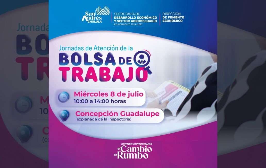 Acerca la presidenta municipal de San Andrés Cholula oportunidades laborales a las juntas auxiliares e inspectorías Acerca la presidenta municipal de San Andrés Cholula oportunidades laborales a las juntas auxiliares e inspectorías