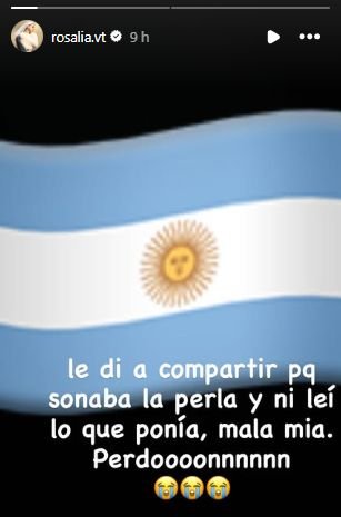 Rosalía pide perdón a Argentina tras polémica
