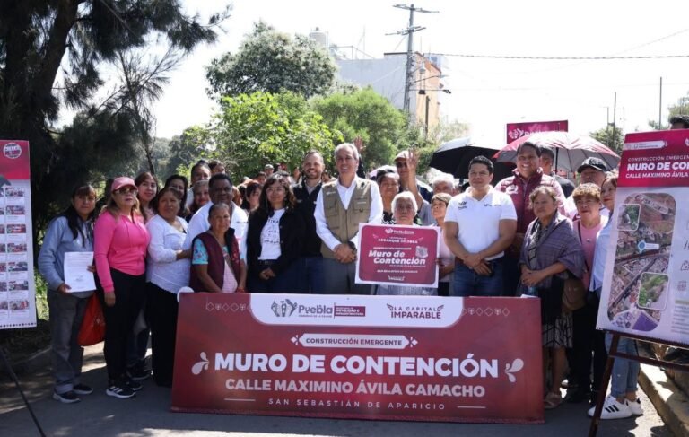 Encabeza Chedraui construcción del muro de contención Maximino Ávila Camacho en San Sebastián de Aparicio