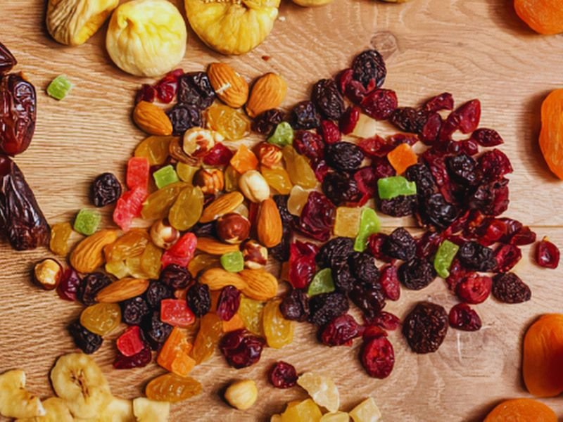 Las frutas secas y pescados enlatado