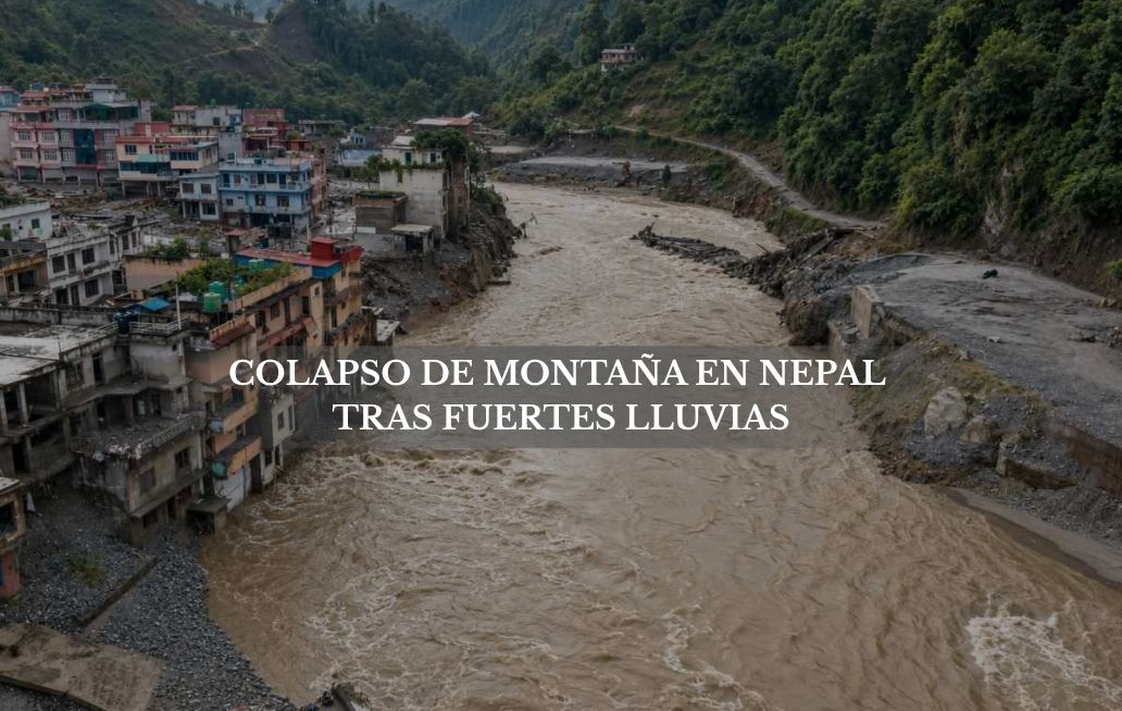 Colapso de montaña en Nepal provoca alarma tras fuertes lluvias e inundaciones Nepal