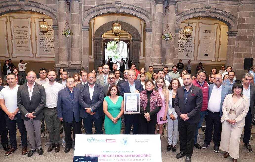 Fortalece Gobierno de la Ciudad de Puebla controles antisoborno con certificación ISO 37001:2025 Fortalece Gobierno de la Ciudad de Puebla controles antisoborno