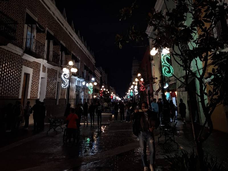 espectaculo de luces en el centro historico