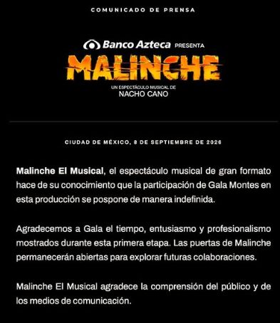 Gala Montes dijo que las noticias sobre Malinche eran “fake news”