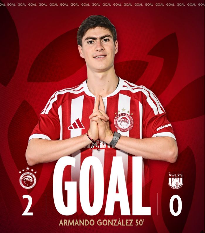 Hormiga González firma doblete y se luce con Olympiacos