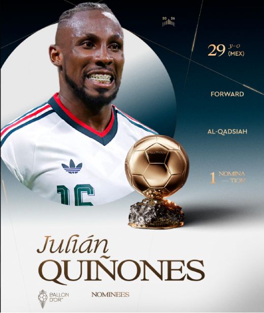 Julián Quiñones es nominado al Balón de Oro 2026