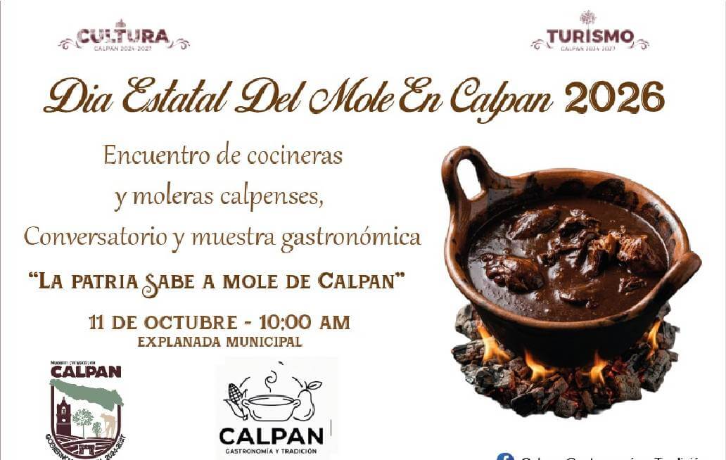 Calpan celebrará el Día Estatal del Mole 2026 Calpan celebrará el Día Estatal del Mole 2026