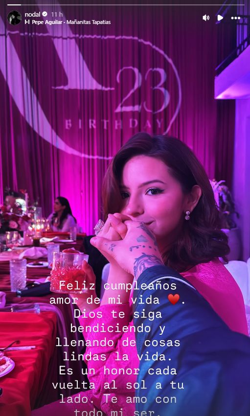nodal felicita a ángela por cumple 23