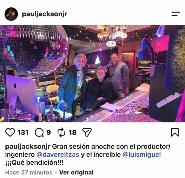 Luis Miguel y Paul Jackson Jr foto en estudio
